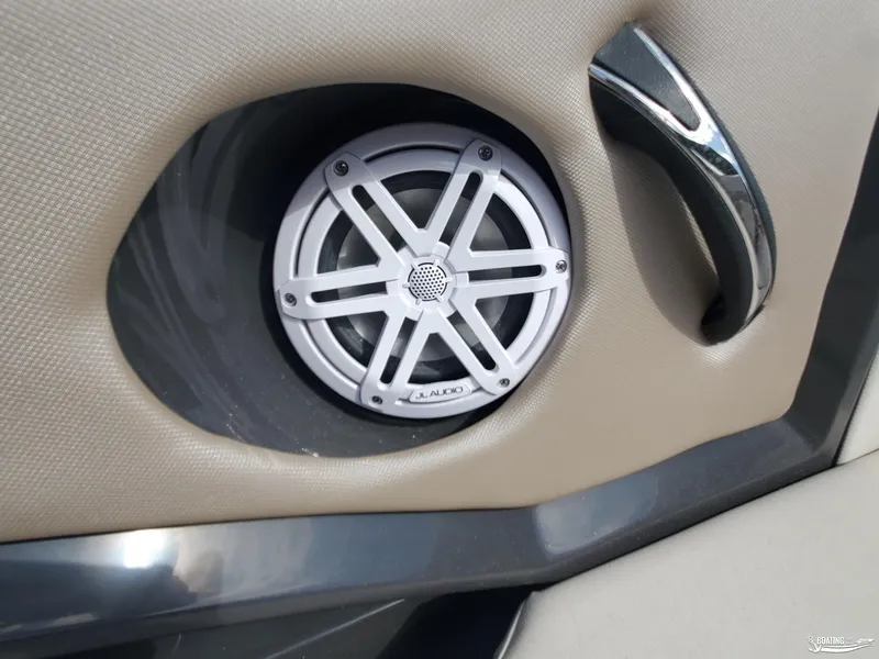 Slide: The Image of JL Audio speaker in 2023 Monterey 238SS boat interior. - 20