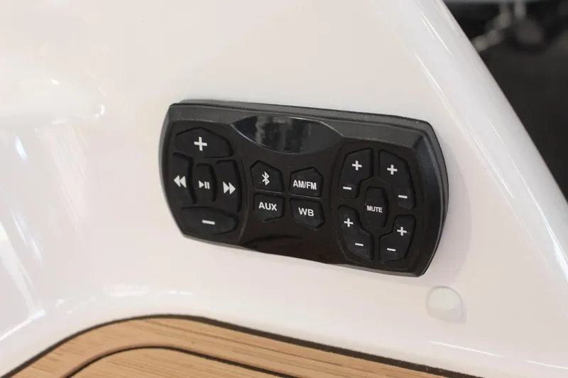 Slide: The Image of Control panel of 2023 Yamaha Boats 252SE with audio and Bluetooth functions. - 14