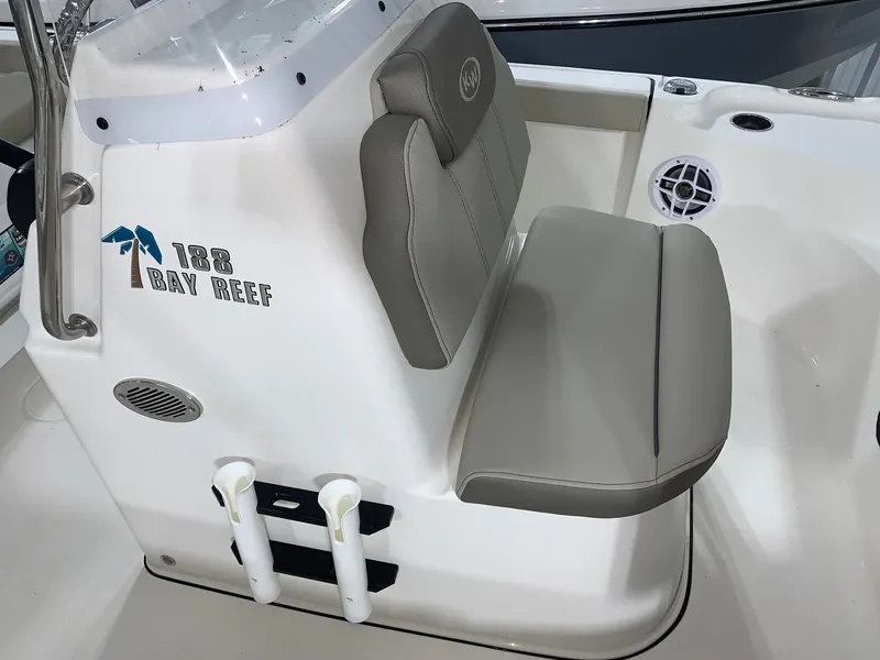 Slide: The Image of 2024 Key West 188 Bay Reef boat seat and console. - 6