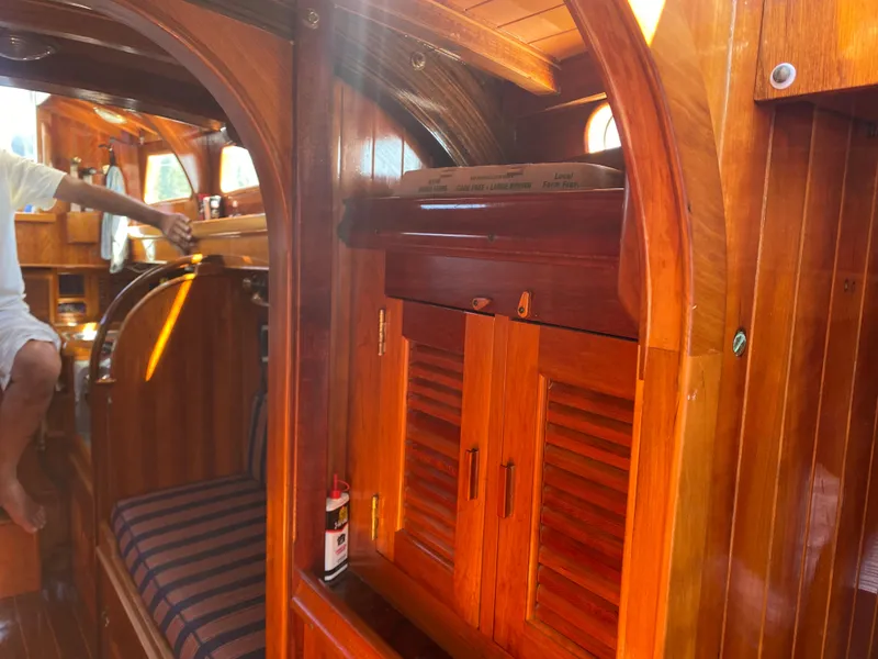 Slide: The Image of Interior of 2010 Laurent Giles Vertue Class Sloop with polished wood finish. - 29