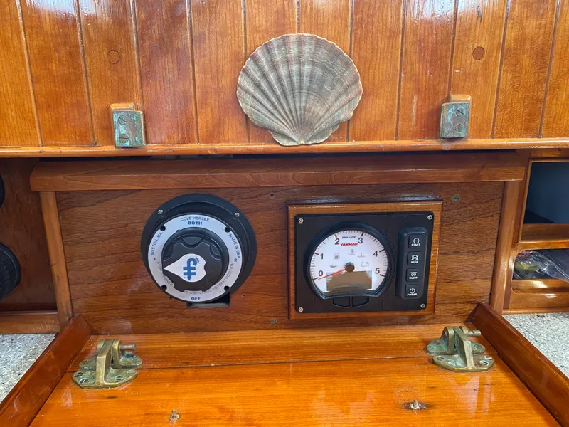 Slide: The Image of Control panel of 2010 Laurent Giles Vertue Class Sloop with wooden finish and shell decoration. - 45