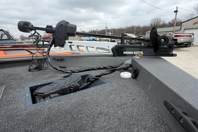 Slide: The Image of 2022 SeaArk Stealth 210 boat with Minn Kota Ultrex trolling motor on deck. - 9