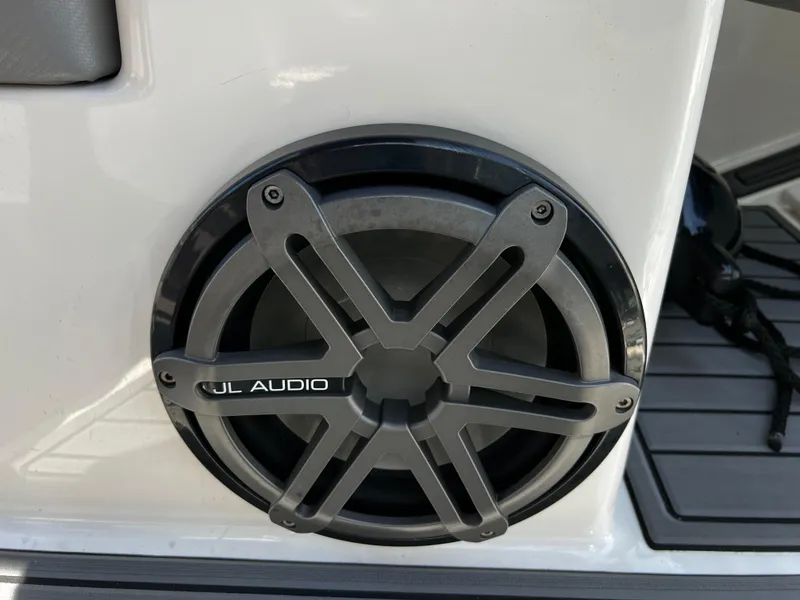 Slide: The Image of Close-up of JL Audio speaker on 2014 MasterCraft X-55 boat. - 48