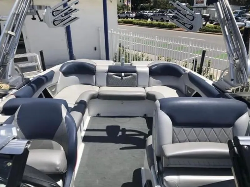 Slide: The Image of Interior of a 2014 MasterCraft X-55 boat with spacious seating. - 7