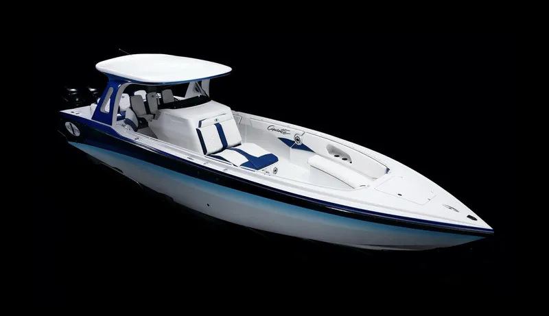 Slide: The Image of 2025 Cigarette 39 GTS boat with sleek design and modern features. - 8