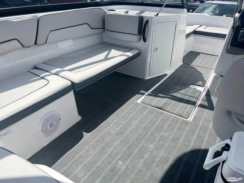 Slide: The Image of 2024 Yamaha Boats AR190 interior with spacious seating and modern design. - 3