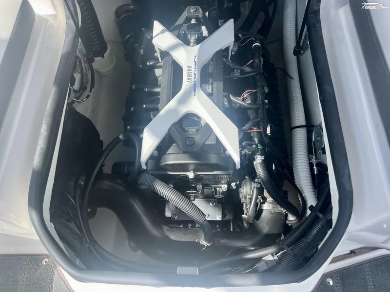 Slide: The Image of 2024 Yamaha AR190 engine compartment showcasing advanced marine technology. - 7