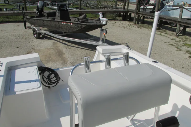 Slide: The Image of 2023 May-Craft 1900CC boat interior with seating and rod holders. - 10