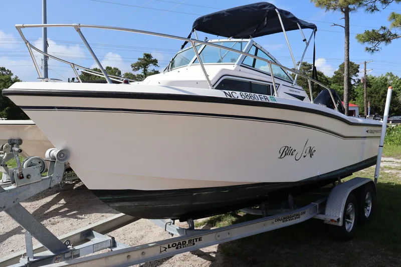 Slide: The Image of 1994 Grady-White Adventure 208 boat on trailer, side view. - 5