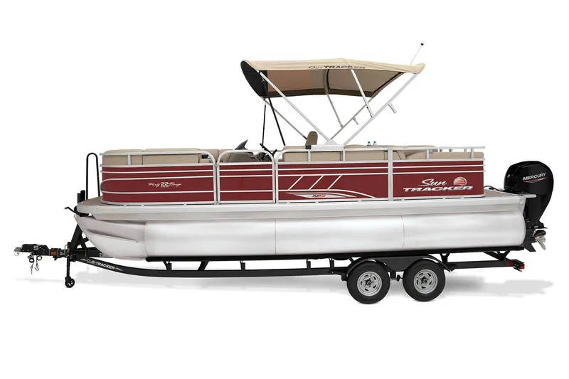 Slide: The Image of 2023 Sun Tracker Party Barge 22 RF XP3 pontoon boat with canopy and trailer. - 6