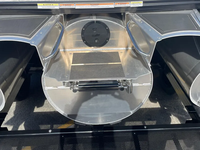 Slide: The Image of 2025 Avalon 2785 Excalibur Elite-Carbon Fiber pontoon detail, showcasing sleek design and craftsmanship. - 5