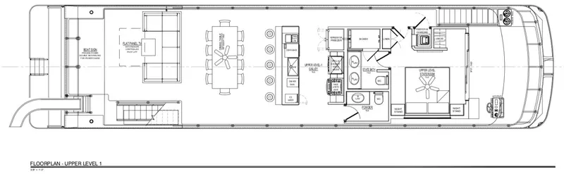 Slide: The Image of Floor plan of Adonia Obsession Trip #12, 2021, upper level layout with rooms and amenities. - 3