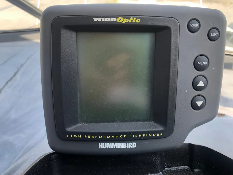 Slide: The Image of Humminbird Wide Optic fishfinder on 1986 Cruisers ESPRIT 3370 boat. - 4