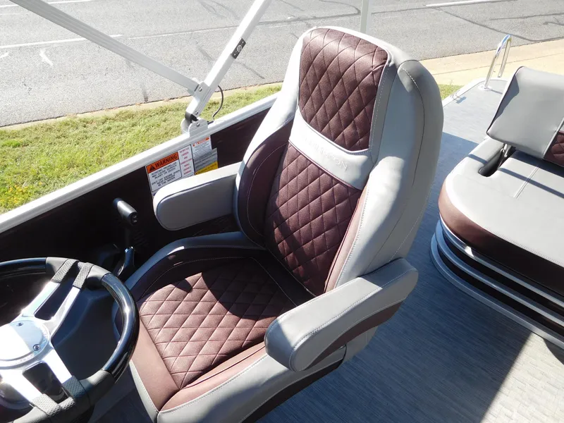 Slide: The Image of 2023 Bennington 22 LSB boat captain's chair with quilted upholstery. - 3