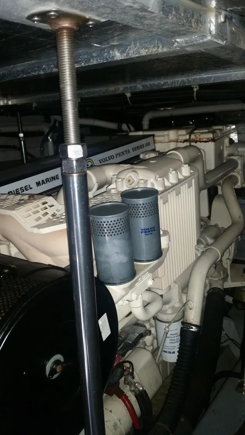 Slide: The Image of Engine room of a 1999 Carver 530 Voyager Pilothouse yacht. - 45