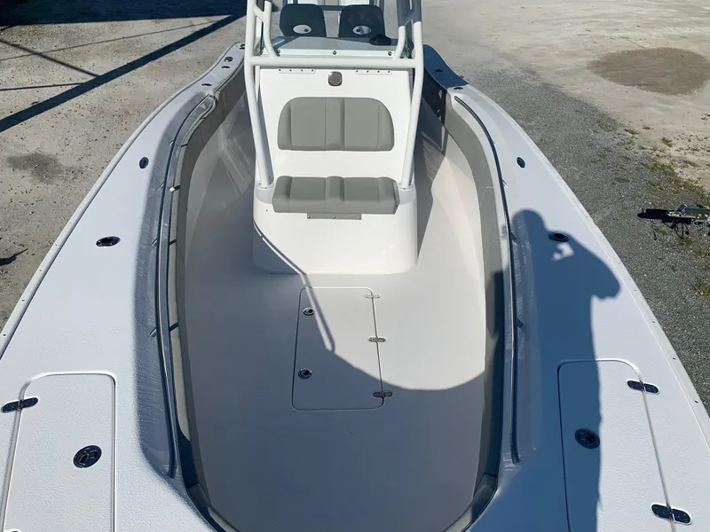 Slide: The Image of 2024 Cape Horn 31T boat interior with seating and storage compartments. - 16