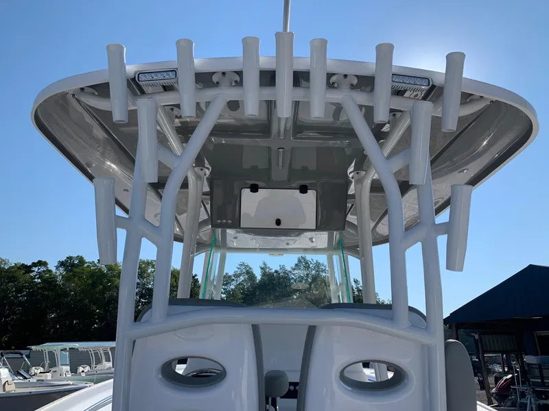 Slide: The Image of 2024 Cape Horn 31T boat with rod holders and T-top. - 5