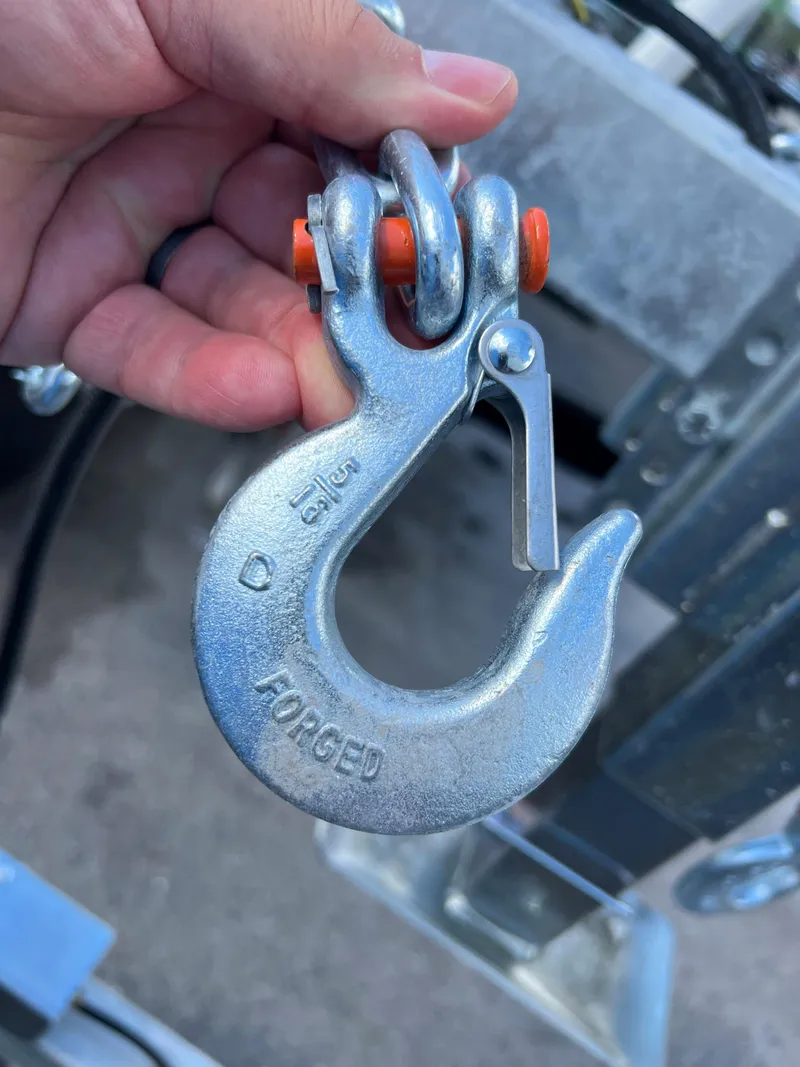 Slide: The Image of Close-up of a forged trailer hook, 2023 model. - 13