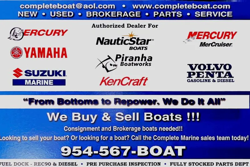 Slide: The Image of We buy and sell boats, authorized dealer for top marine brands, contact 954-567-BOAT. - 17