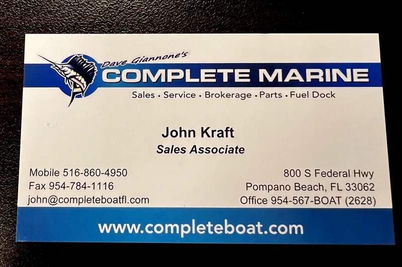 Slide: The Image of Business card for Complete Marine, sales associate John Kraft, Pompano Beach, FL. - 23