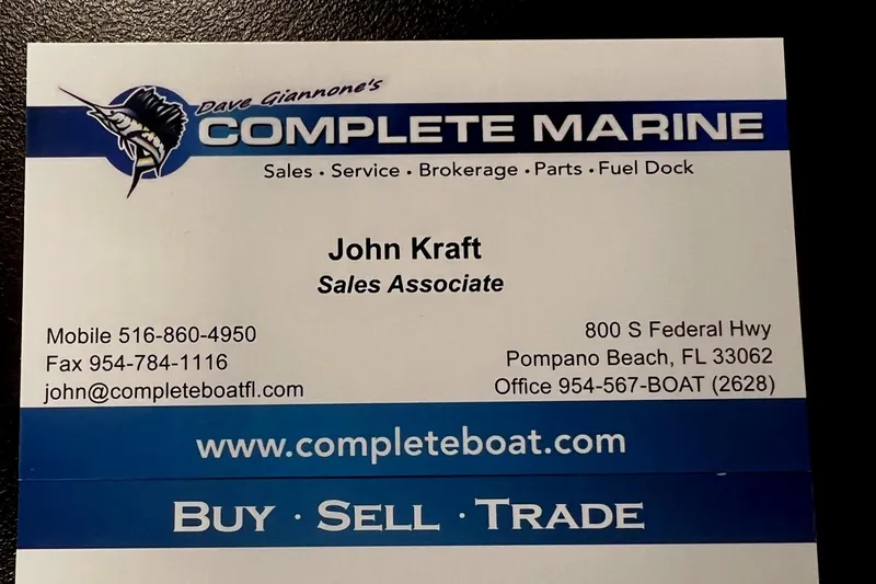 Slide: The Image of Business card for Complete Marine, sales associate John Kraft, Pompano Beach, FL. - 31