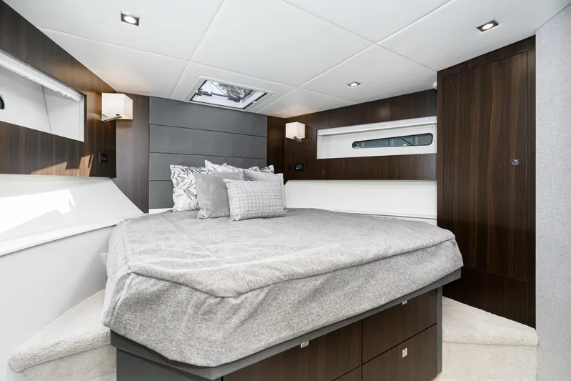 Slide: The Image of Luxurious bedroom interior of 2023 Cruisers Yachts 42 Cantius with modern design. - 35