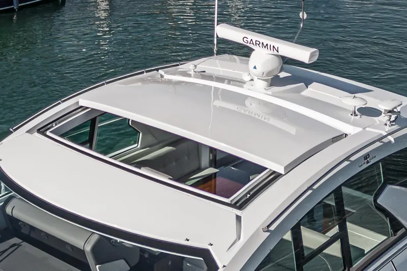 Slide: The Image of 2023 Cruisers Yachts 42 Cantius with Garmin radar on the roof. - 4