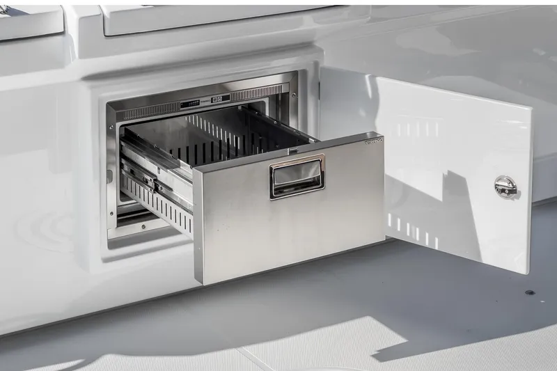 Slide: The Image of Stainless steel drawer on 2023 Cruisers Yachts 42 Cantius. - 15