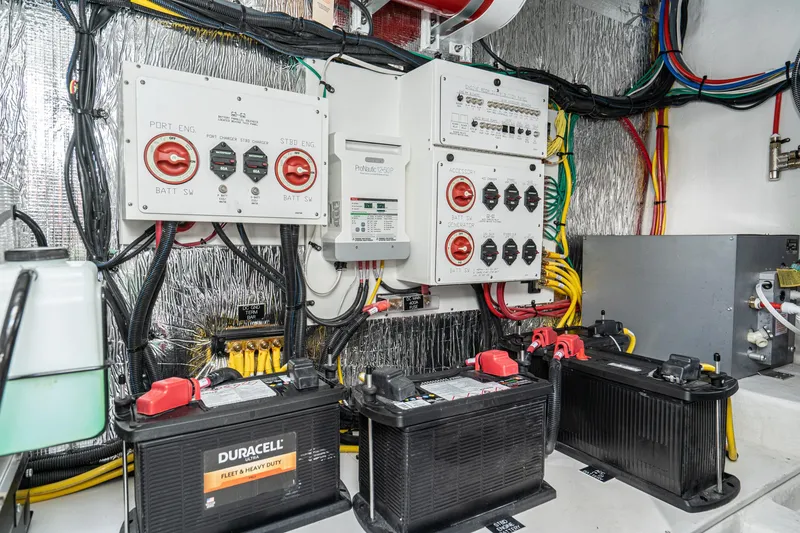 Slide: The Image of Electrical system and batteries of 2023 Cruisers Yachts 42 Cantius. - 49