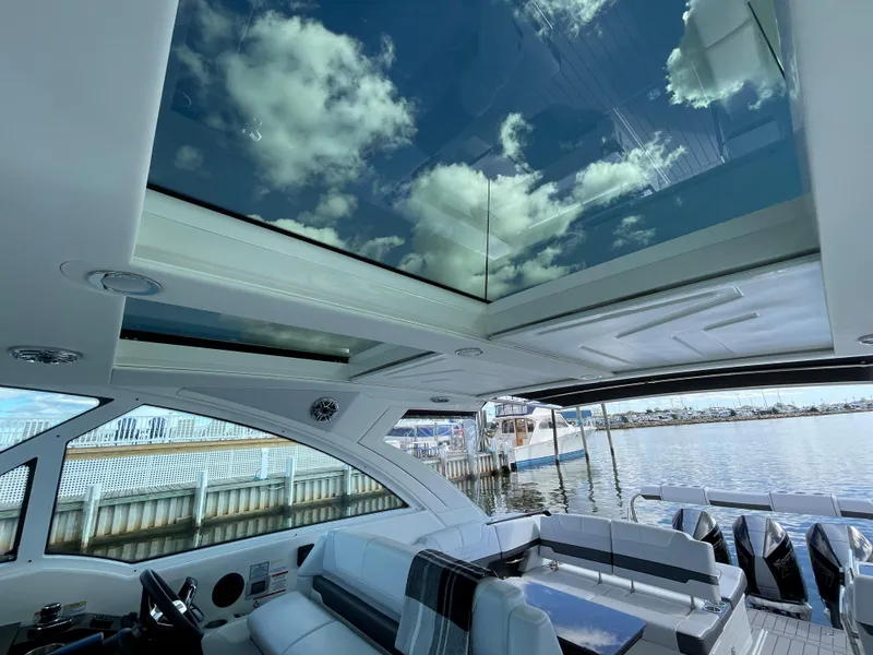 Slide: The Image of 2022 Formula 380 Super Sport Crossover with panoramic sunroof and luxurious interior. - 35