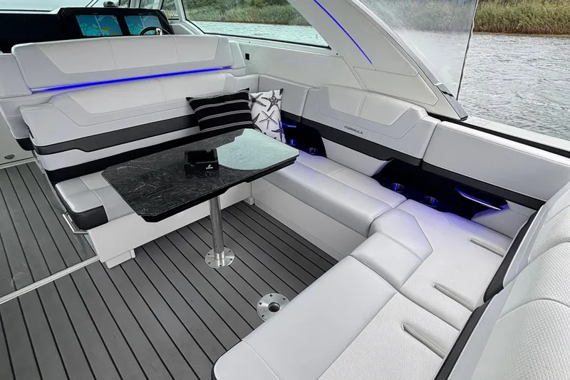 Slide: The Image of Luxurious interior of 2022 Formula 380 Super Sport Crossover OB with sleek seating and modern design. - 55