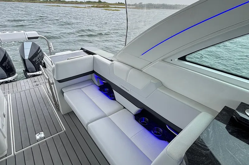 Slide: The Image of 2022 Formula 380 Super Sport Crossover OB interior with sleek seating and modern design. - 57