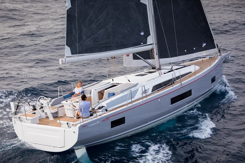 Slide: The Image of 2024 Beneteau Oceanis 46.1 sailing on open water. - 11