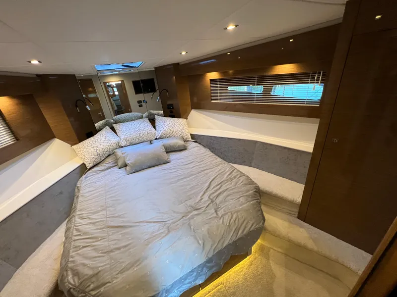 Slide: The Image of Luxurious bedroom interior of 2018 Cruisers Yachts 50 Cantius with modern design and cozy bedding. - 39