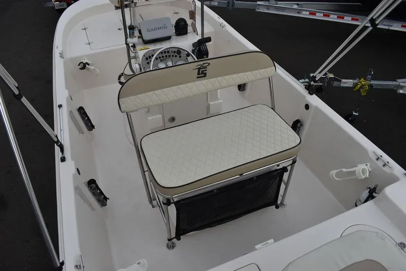 Slide: The Image of 2023 Carolina Skiff 178 JLS boat interior with seating and console. - 27