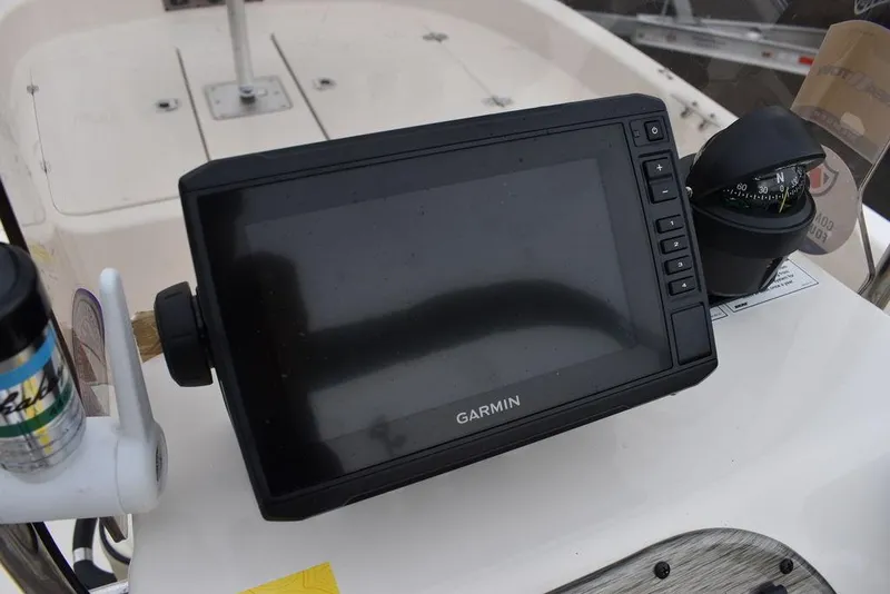 Slide: The Image of Garmin navigation system on 2023 Carolina Skiff 178 JLS boat. - 31