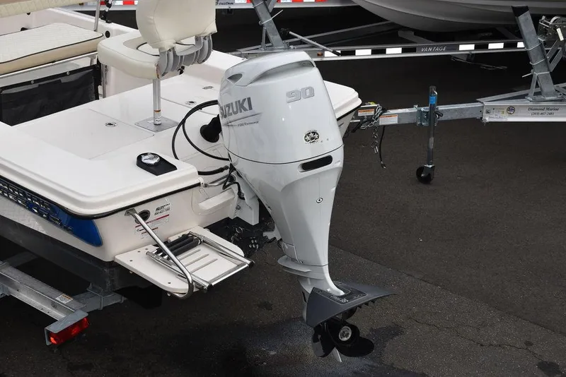 Slide: The Image of 2023 Carolina Skiff 178 JLS boat with Suzuki outboard motor. - 7