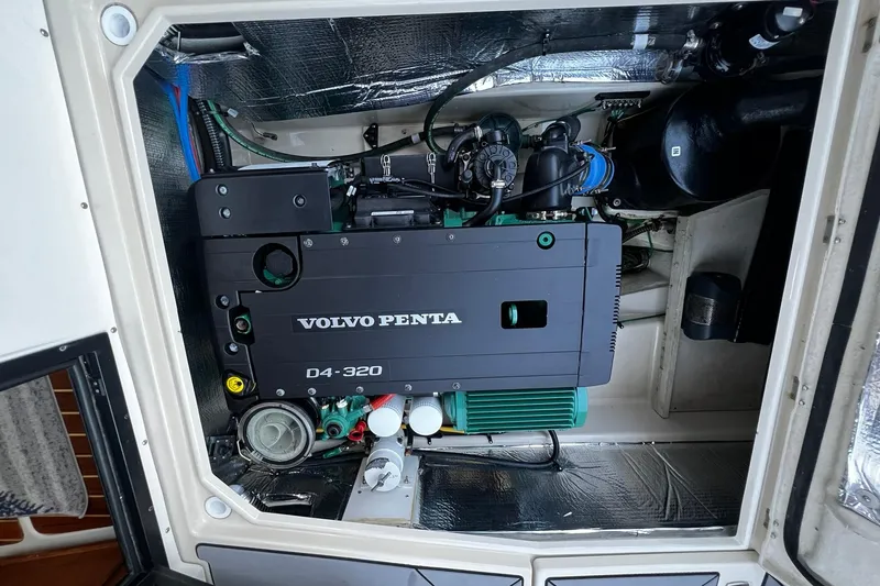 Slide: The Image of Engine compartment of 2021 Ranger Tugs R-29S with Volvo Penta D4-320 engine. - 17