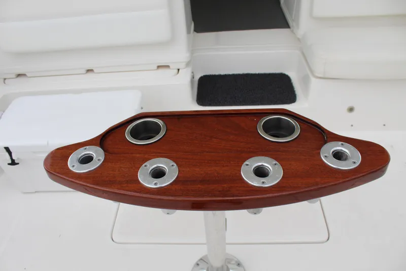 Slide: The Image of Tiara Yachts 3800 Open 2002 model with wooden fishing rod holders. - 11