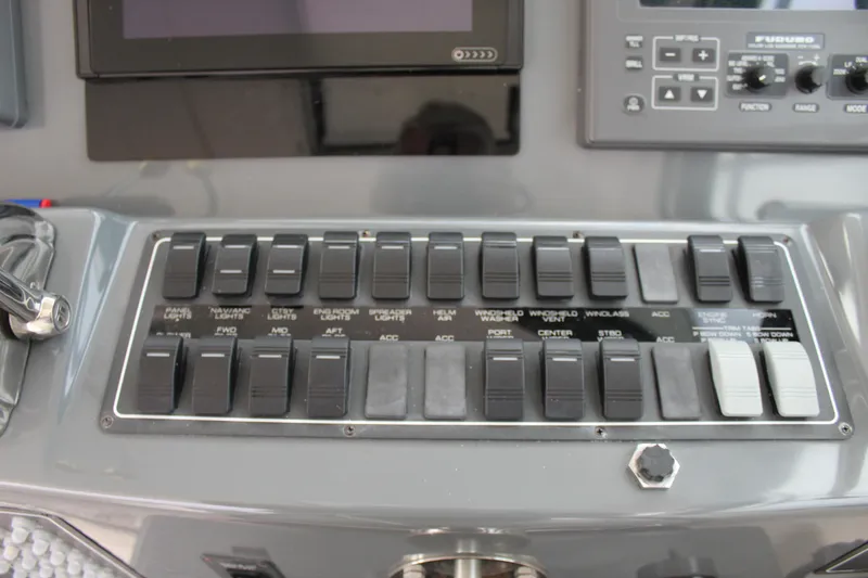 Slide: The Image of Control panel of a 2002 Tiara Yachts 3800 Open boat. - 29