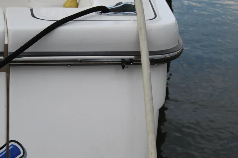 Slide: The Image of 2002 Tiara Yachts 3800 Open boat stern detail at dock. - 6