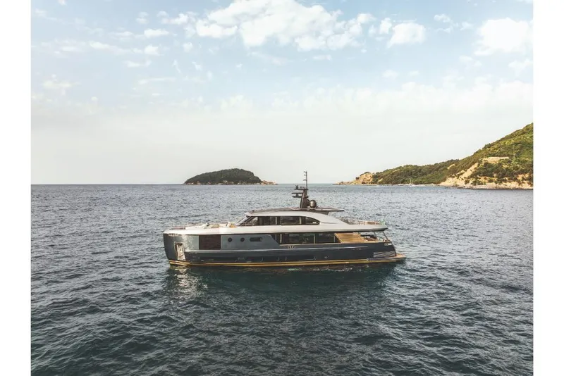 Slide: The Image of 2023 Azimut Magellano 30M yacht cruising in open waters. - 15