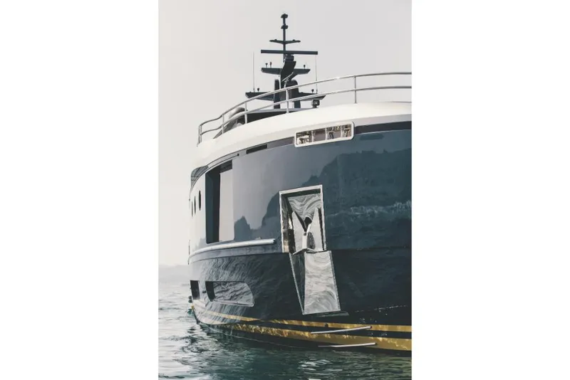 Slide: The Image of 2023 Azimut Magellano 30M luxury yacht on the water. - 5