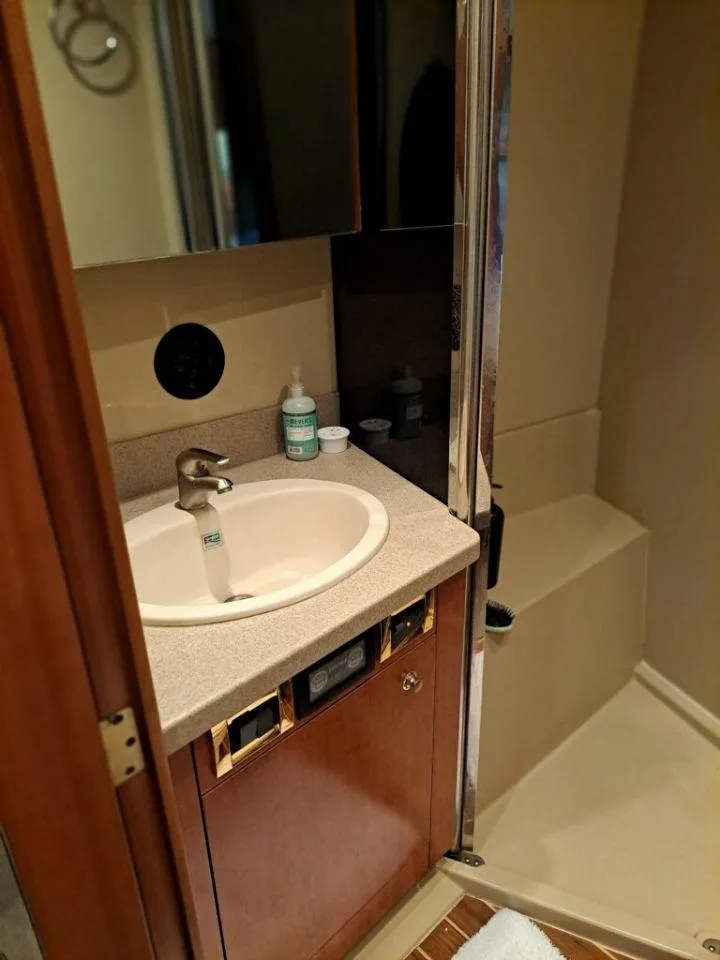 Slide: The Image of Bathroom in 2005 Rampage 45 Convertible boat. - 20