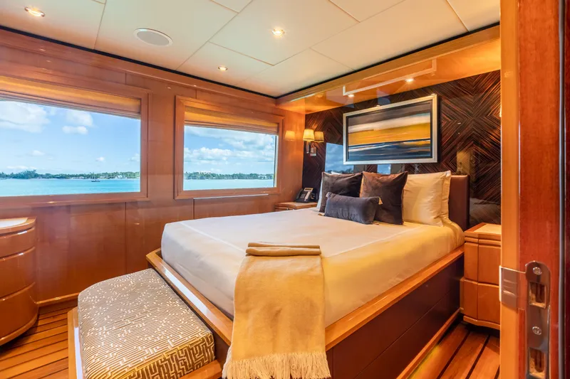 Slide: The Image of Luxurious bedroom on 2011 Trinity Yachts CUSTOM with ocean view. - 31