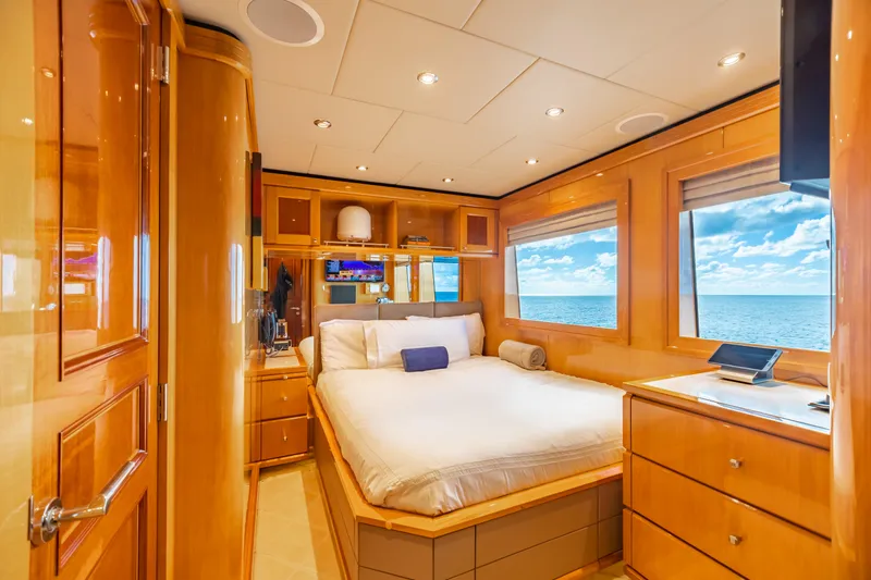 Slide: The Image of Luxurious bedroom interior of 2011 Trinity Yachts CUSTOM with ocean view. - 35