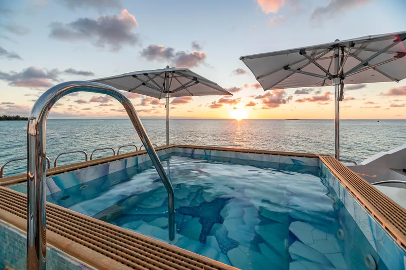 Slide: The Image of Luxury yacht pool at sunset, Trinity Yachts CUSTOM 2011 model. - 41