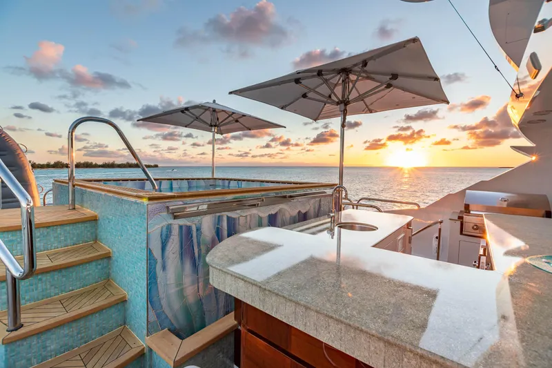 Slide: The Image of Luxury 2011 Trinity Yachts CUSTOM with hot tub and sunset ocean view. - 42