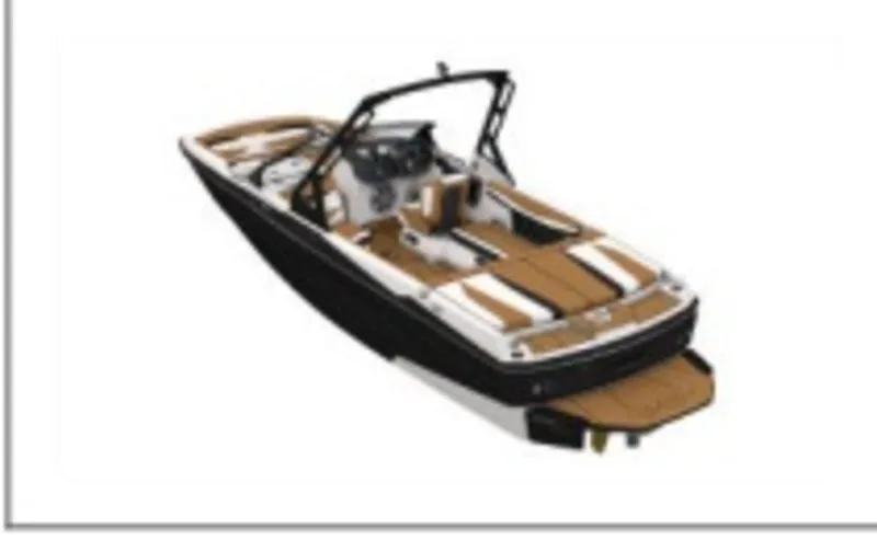 Slide: The Image of 2023 Axis A225 boat with black hull and tan interior. - 18