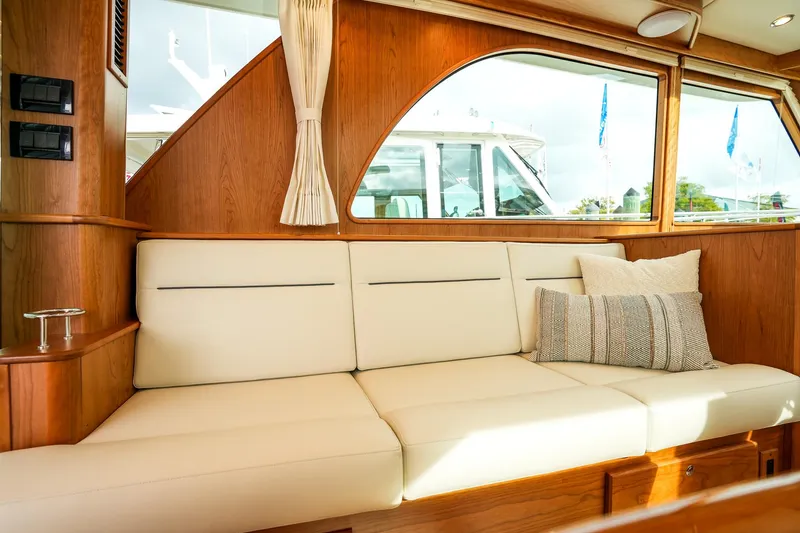 Slide: The Image of Luxurious interior of 2025 Sabre 45 Salon Express yacht with elegant seating. - 22